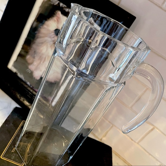 Dining Vintage Heavy Glass Octagonal Pitcher Poshmark